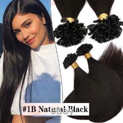 Thick U Tip Real Nail Keratin Human Hair Extensions Brazilian Remy 1G 0.5G Brown