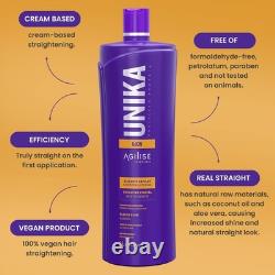 UNIKA Hair Straightening Cream, Brazilian Blowout Products, Formaldehyde-Hair