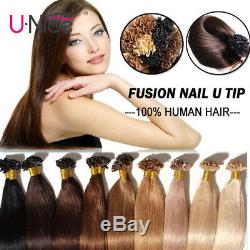 UNice 100S Pre Bonded Nail U Tip Keratin 100% Human Remy Hair Extensions 50G US