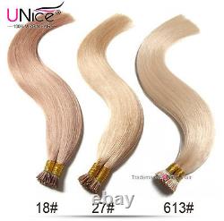 UNice Brazilian 100S Keratin Stick I-tip Straight Human Hair Extensions 1g/s US