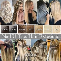 US CLEARANCE Thick Nail U Tip Remy Human Hair Extensions Pre Bonded Keratin Glue