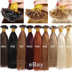 US CLEARANCE U Tip Nail Pre-bonded Keratin REAL Human Remy Hair Extensions 200S