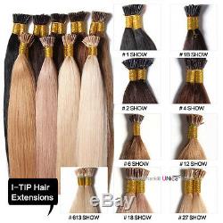 US Stock Keratin Stick I-tip Straight Hair 100% Remy Human Hair Extensions 100S
