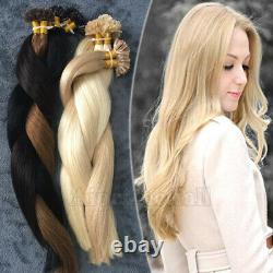 U Nail Tip Real Remy 100% Human Hair Extensions Keratin Pre Bonded 1G Brazilian