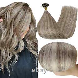 U Tip Human Hair Extensions Fusion Hair Balayage Keratin Glue Beads Prebonded