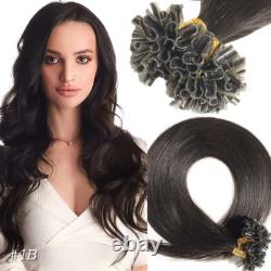 U Tip Nail Human Hair Extensions K Tip Invisible Keratin Real Remy Hair 1G 0.5G