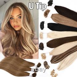 U Tip Pre Bonded Real Brazilian Human Hair Extensions Keratin Nail Glue Clearanc