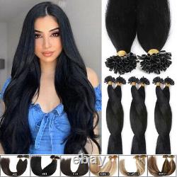 U Tip Pre Bonded Real Brazilian Human Hair Extensions Keratin Nail Glue Clearanc