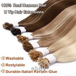 U Tip Pre Bonded Real Brazilian Human Hair Extensions Keratin Nail Glue Clearanc