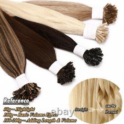 U Tip Pre Bonded Real Brazilian Human Hair Extensions Keratin Nail Glue Clearanc