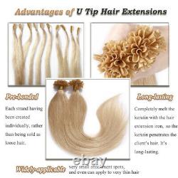 U Tip Pre Bonded Real Brazilian Human Hair Extensions Keratin Nail Glue Clearanc