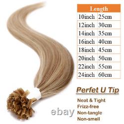 U Tip Pre Bonded Real Brazilian Human Hair Extensions Keratin Nail Glue Clearanc