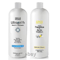 UltraGel FX Brazilian Keratin Blowout Treatment 1000ml with Advanced Gel & Prep