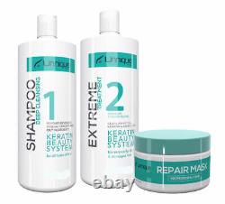 Unnique Extreme Keratin Treatment Kit Keratin, shampoo and mask 16 oz