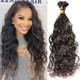 Wet And Wavy Flat Tip Human Hair Extension Pre Bonded Keratin Fusion Hair 100pcs