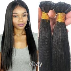 Yaki Straight Flat Tip Human Hair Extension Yaki Keratin Fusion Hair 100g 100pcs