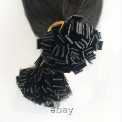 Yaki Straight Flat Tip Human Hair Extension Yaki Keratin Fusion Hair 100g 100pcs