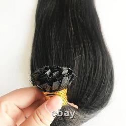 Yaki Straight Flat Tip Human Hair Extension Yaki Keratin Fusion Hair 100g 100pcs