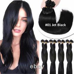 100/300PCS Extensions de Cheveux Humains Remy 100% U-Tip Précisément Liés Fusion Kératine