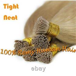 100g 100 Brins Kératine Fusion Stick I Tip Human Hair Extensions Micro Ring R67