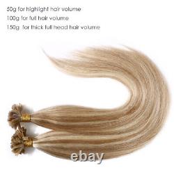 100g Extension de cheveux humains Remy pré-liés à la kératine russe Nail-U-Tip 1g US