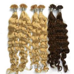 100s 0,7 / Du Corps Brésilien Onduleux Remy Cheveux Humains Kératine Nail U Tip Hair Extension