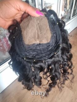 12A 12POUCES 6X6 BASE EN SOIE WIGLET EN CHEVEUX BRÉSILIENS ONDULATIONS PROFONDES POUR PERTE DE CHEVEUX 1b