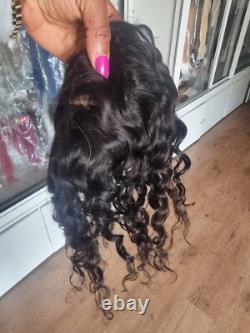 12A 12POUCES 6X6 BASE EN SOIE WIGLET EN CHEVEUX BRÉSILIENS ONDULATIONS PROFONDES POUR PERTE DE CHEVEUX 1b