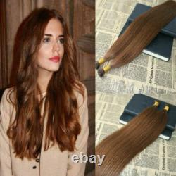 12A RUSSE 100 g/100 mèches PRÉ-COLLÉES À LA KÉRATINE POUR ONGLES l EXTENSIONS DE CHEVEUX CHÂTAIN AUBURN 30#