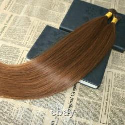 12A RUSSE 100 g/100 mèches PRÉ-COLLÉES À LA KÉRATINE POUR ONGLES l EXTENSIONS DE CHEVEUX CHÂTAIN AUBURN 30#