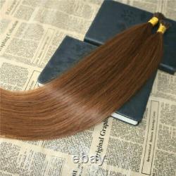 12A RUSSE 100g/100 BRINS POINTES À ONGLE KÉRATINE PRÉ-COLLÉES CHEVEUX MARRON AUBRÉ 30#