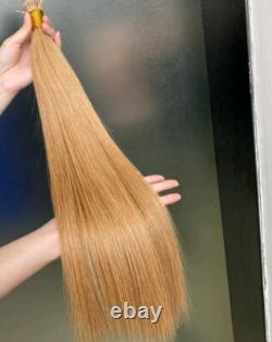 12A RUSSE 100g/100 MÈCHES PRÉ-COLLÉES EN KÉRATINE POINTES DE CHEVEUX BLOND MIEL 27#