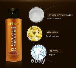 12% Kératine Brésilienne 24k Gold Therapy Hair Protein Treatment Shampooing Care Set