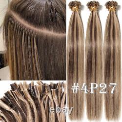 14-24po Clous en U Pointe 100% Remy Extensions de Cheveux Humains à Fusion Chaud avec Kératine Pré-bondée