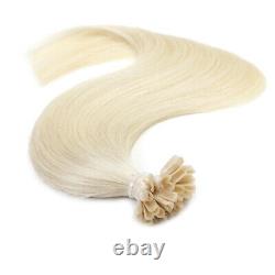 14-30 Pre Bonded U Nail Tip Kératine 100% Remy Brazilian Human Hair Extensions