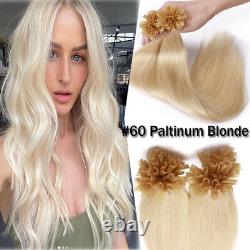 150g Extensions de cheveux humains remy pré-collés en kératine en forme de U, pointe d'ongle épaisse balayage