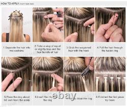 200 Sticks Pre Bonded I Tip Real Virgin Human Hair Extensions Micro Ring Kératine