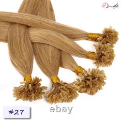 200pcs 200g Pré-lié Fusion de kératine Ongle U Pointe Extensions de cheveux Remy en cheveux humains
