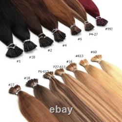 22 Extensions de Cheveux Humains 100% Remy Wavy Fusion Keratine I Tip Pré-Collées de 100g