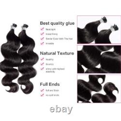 22 Extensions de Cheveux Humains 100% Remy Wavy Fusion Keratine I Tip Pré-Collées de 100g