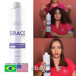 2 Bouteilles Grace Violet 33,8oz Kératine Brésilienne pour Lissage Capillaire