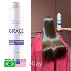 2 Bouteilles Grace Violet 33,8oz Kératine Brésilienne pour Lissage Capillaire