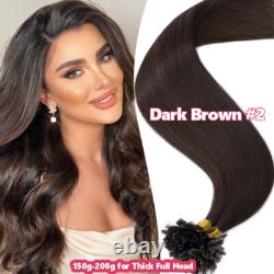 AAAAA+ Extensions de cheveux humains Remy pré-collées à la kératine Fusion U Tip 1 g épaisses