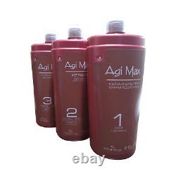 Agi Max Kera-x Semi DI Lino Lissage Des Cheveux Traitement De Solleur Rouge 1000ml