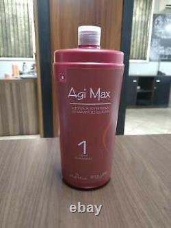 Agi Max Kera-x Semi DI Lino Lissage Des Cheveux Traitement De Solleur Rouge 1000ml
