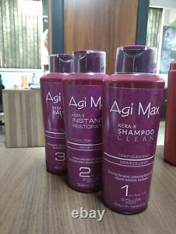 Agi Max Kera-x Semi DI Lino Lissage Des Cheveux Traitement De Solvant Rouge 500ml