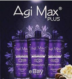 Agi Max Plus Nouveau Kit Cheveux / Lissage Kératine Brésilien 1 Lt 3 Étapes X 1000ml