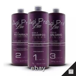 Agi Pro Liss Kera-X Agimax Semi di Lino Kit de Lissage Cheveux Agi Max 1L 34oz