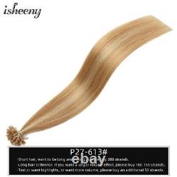Capsules de kératine naturelle pour cheveux humains et ongles avec extensions de cheveux pré-bond U Tip Remy