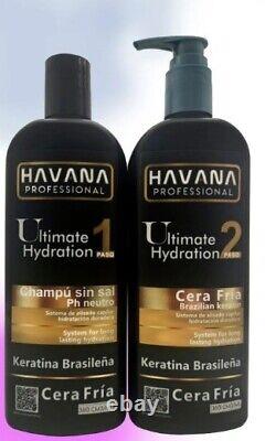 Cera Fria Havana Cosmetics 360 ML Kératine Brésilienne (shampoing et chirurgie)